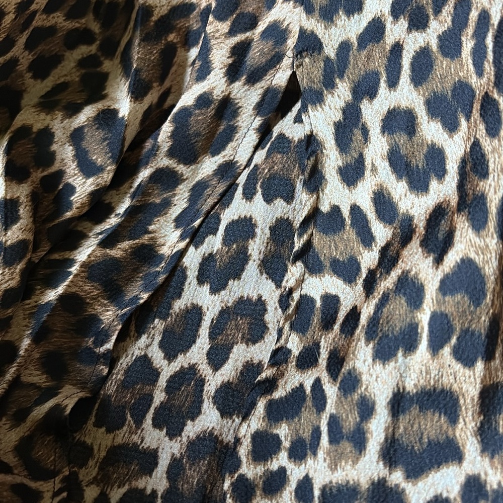Pretty Zara Pleated Leopard Print Sheer Midi Skirt Size XS - Picture 4 of 5